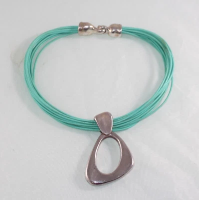 Fab! Collar Simon Sebbag Cuero Multi Hilo Cordón con Colgante Abstracto 925 Foto 1 de 4