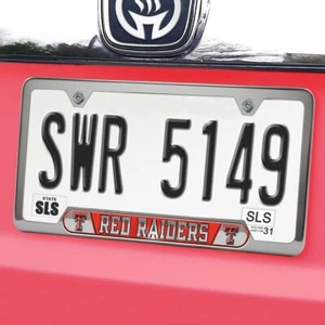 NCAA - Texas Tech Red Raiders Embossed License Plate Frame, 6.25in x 12.25in - Picture 1 of 5