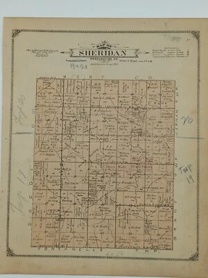 1913 Sheridan Grant Township Plat Map Washington County Nebraska - Image 1 of 2