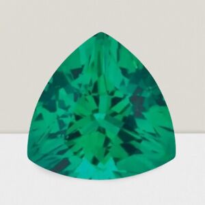 Emerald Trillion Cut Gemstone 2 Cts - 9 mm Flawless Loose Gem