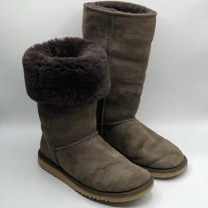 Ugg Boots Classic Tall 5815 Women SZ 6 w Brown Suede Wool Winter Casual - Picture 1 of 11