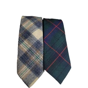 2 VTG Pendleton & Scotch House Neck Ties Plaid Flannel 100% Virgin Wool Tartan - Picture 1 of 8