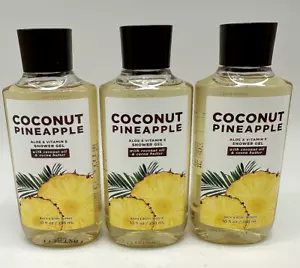 3 BATH & BODY WORKS COCONUT PINEAPPLE SHOWER GEL 10 oz NEW - Picture 1 of 8