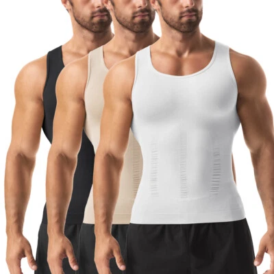 Camiseta de Compresión para Hombre Fajas Abdominal Reductora Deportivo Tank Tops - Image 1 of 4