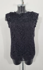 LK Bennet Black lace Top Size 10 Preloved - Picture 1 of 7