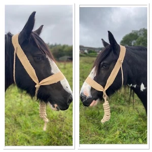 YORKSHIRE HALTER PONY SIZE WITH 6FT JUTE ROPE EQUESTRIAN TRADTIONAL  *FREE POST* - Picture 1 of 3