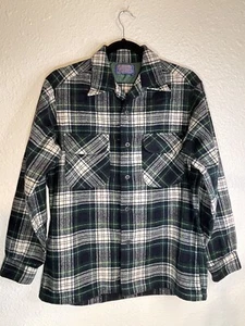 Vintage Pendleton Shirt Long Sleeve Med Green - Picture 1 of 9