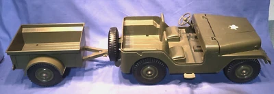 G.I. vintage años 60 Jeep y remolque Joe Ejército de Estados Unidos Juguetes MARX *Usado Foto 1 de 4