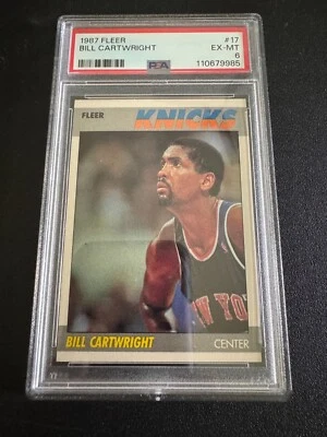Bill Cartwright 1987 Fleer Basketball Card #17 PSA 6 EX-MT New York Knicks - Image 1 of 2