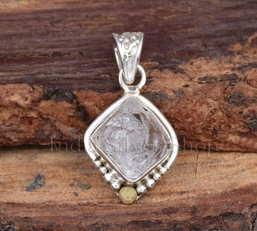 VETEMENTS Nuovo Ciondolo Diamante Herkimer Argento Sterling Fatto a Mano Gioielli Designer Per Lei