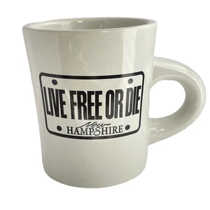New Hampshire LIVE FREE OR DIE Mug Restaurant Diner Style Thick White Ceramic - Picture 1 of 7