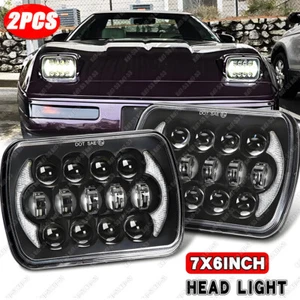 Newest 2PCS 7x6"inch 5x7 LED Headlights Fit for Chevy 1984-1996 Corvette C4 DRL - Picture 1 of 14