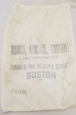 Raro bolso de semillas de algodón Munro, Kincaid, Edgehill Wool Merchants Boston años 40 Foto 1 de 4