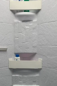RV Camper Travel Trailer Accessory Extra Tall Bathroom Shower Shelf Storage Bar - Picture 1 of 8