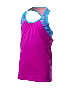TYR Top Girls Large 10/12 Pink Teal Sunray Ava 2 in 1 Tank Top - Picture 1 of 3