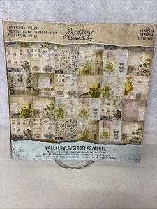 Tim Holtz Idea-ology VELLUM WALLFLOWER 12x12 Sheets Paper NOS Rare - Picture 1 of 3