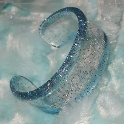 Pulsera Mezzo Piano Azul Brillo Plástico Niños Angelic Bonita Lolita Kawaii Rave Foto 1 de 4