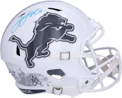Casco réplica velocidad saludo al servicio firmado por Jared Goff Lions Riddell 2024 Foto 1 de 2