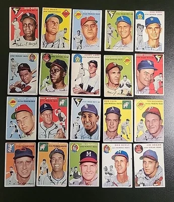 1954 Topps Baseball Card Lot - 20 Vintage Cards - W/ Andy Pafko and Del Crandall - Image 1 of 4