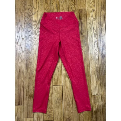 ZYIA Leggings Capri Activos Estampado Leopardo Ligeros y Apretados Cintura Alta Rojo Foto 1 de 3