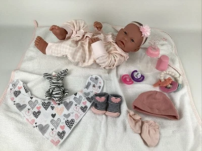 Berenguer Baby Doll Anatomically Correct Girl Blue Eyes Full Vinyl 17” NOB Mint - Image 1 of 4