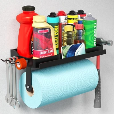 Lifewit Metal Garage Paper Towel Holder with Plastic Shelf, Shop Towel Holder - Image 1 of 4