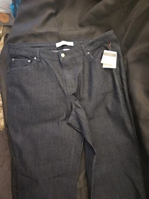 Jaclyn Smith Denim Oscuro ANGEL FIT JEAN STRETCH BOOTCUT Talla 18 Contorno Cintura Foto 1 de 4