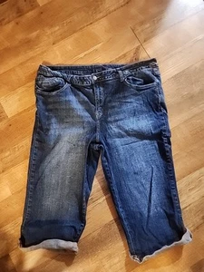 (Gitano) Denim Capri's With Sequinned Back Pockets Size 24 5919 - Picture 1 of 6