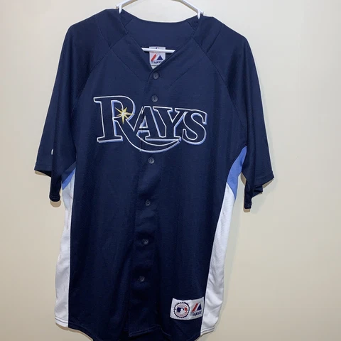 Majestic MLB Tampa Bay Rays Blue Jersey #3 Evan Longoria Mens Size Large Cover