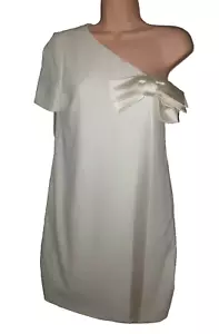 Viktor & Rolf White Ivory Stunning One Shoulder Women's Bow Dress Size S - Picture 1 of 7