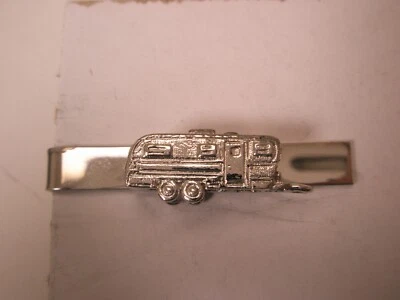 RV STERLING SILVER Camper Trailer Toy Hauler Vintage Tie Bar Clip camping - Image 1 of 4