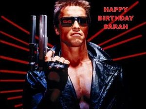 A4 ARNIE TERMINATOR FILM ESSBARES EIS GEBURTSTAG KUCHENAUFLEGER - Bild 1 von 1