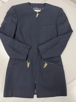 Jaqueta Blazer MONDI Vintage Mescla de Lã Azul Marinho UE 34 EUA 6 Alemanha - Imagem 1 de 4