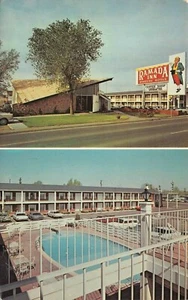 Ramada Inn von Denver West Pool/Straßenansicht Denver, CO Vintage 1972 Postkarte  - Bild 1 von 2