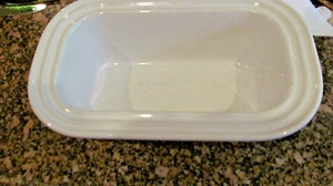 *LE CREUSET STONEWARE WHITE DEEP BAKING PAN BREAD/LOAF/MEATLOAF  11 X 7 X 3" - Picture 1 of 3