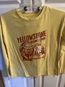 Yellowstone National Park Bear Mountains And Trees Youth T-Shirt M (10/12) - NEW - Picture 1 of 6