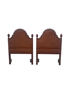 Tommy Bahama Bamboo Wicker Rattan Twin Headboards with Pineapple Finials - Picture 1 of 11