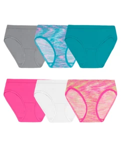 Fruit Of The Loom Girls Seamless Hipsters 6 Pack - Picture 1 of 4