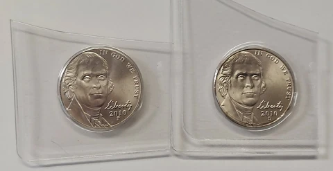 2011-P and 2011-D Uncirculated Jefferson Nickels in Original Mint Cello Packs Cover