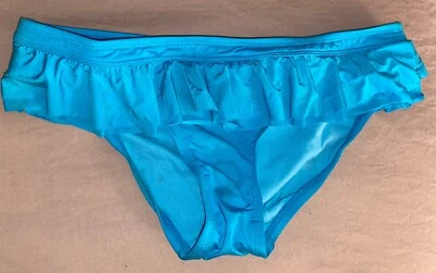 Traje de baño Kenneth Cole Reaction con volantes lisos parte inferior de bikini S azul turquesa (B5) Foto 1 de 2