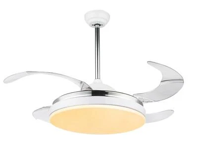 Retractable ceiling fan with LED and remote control Cabrera White 100 cm 39" - Image 1 of 4