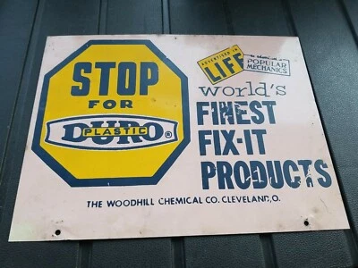 Letrero de hojalata de metal Duro Plastic Advertisement Woodhill Chemical Co. Cleveland, Ohio Foto 1 de 4
