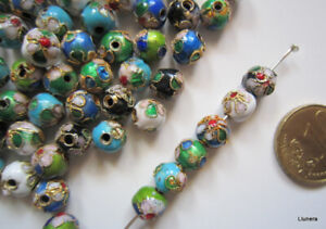 Perlas bola cloisonné 8 mm X 20 UNIDADES esmalte colores abalorios fornituras