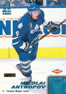 1999-00 Pacific Omega ICE BLUE #221 NIK ANTHROPOV - x/75 ROOKIE - Maple Leafs