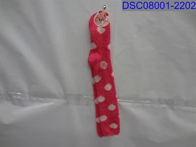 Mopas Fashion Size 9-11 Pink and White Polka Dot Fluffy Socks Below the Knee - Image 1 of 4