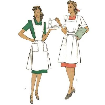 40's Sewing Pattern American Red Cross Nurse Pinafore Apron - Bust=36” (91cm) - Image 1 of 3