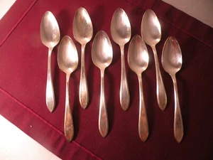 Set di 8 CUCCHIAINI INTERNAZIONALI ROGERS LUFBERRY PLACCATO ARGENTO 6" - Foto 1 di 7
