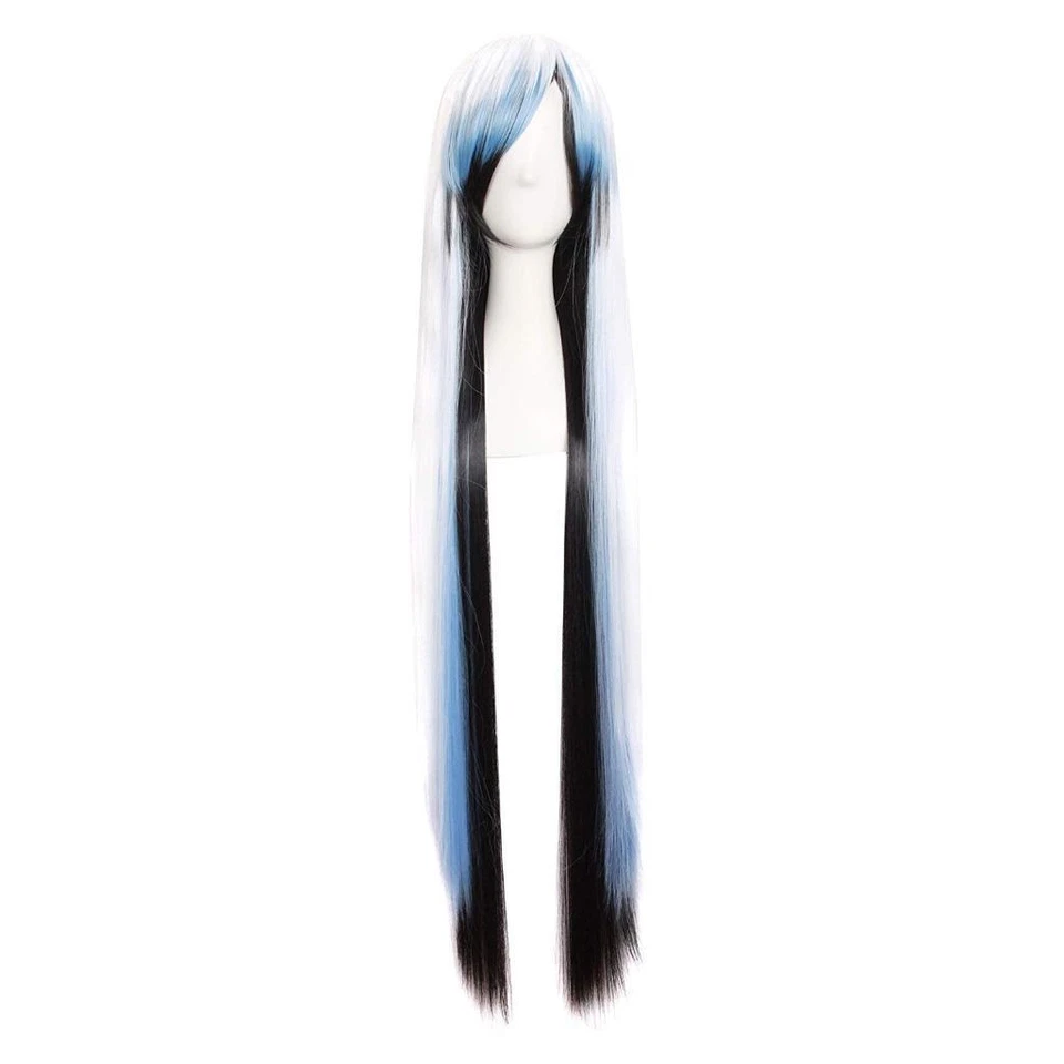 Costume Fashion Party Wig White Blue Black 40" Long Straight FAST SHIP! AO - Image 1 of 1