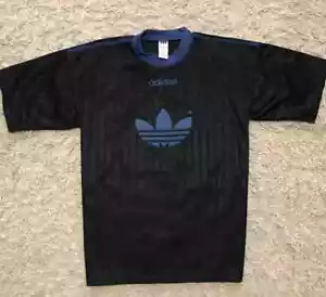 Vintage 1990s Adidas Striped T Shirt Made In Italy Large - Picture 1 of 5