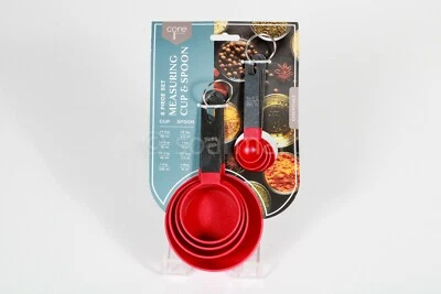 CORE KITCHEN STACKABLE MEASURING CUP AND SPOON SETS,Red Set of 8  - Image 1 of 4
